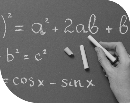 Mathematics formula written on a blackboard.