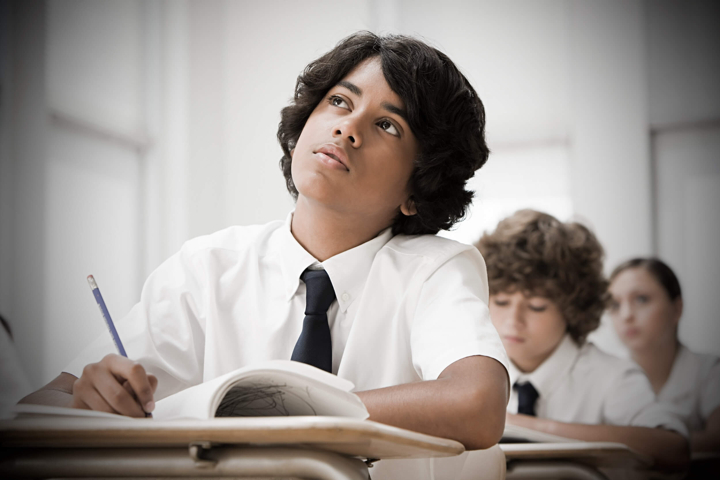 School students in classroom